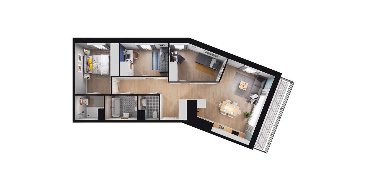 4-pokojowe mieszkanie 75m2 + balkon Bez Prowizji - Pełny obrazek: 2/7