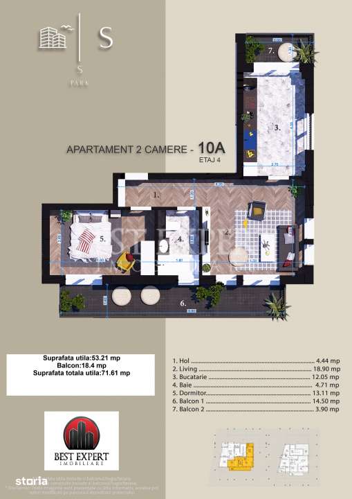 2 Camere Zona Linistita - acces rapid STB-5 Min