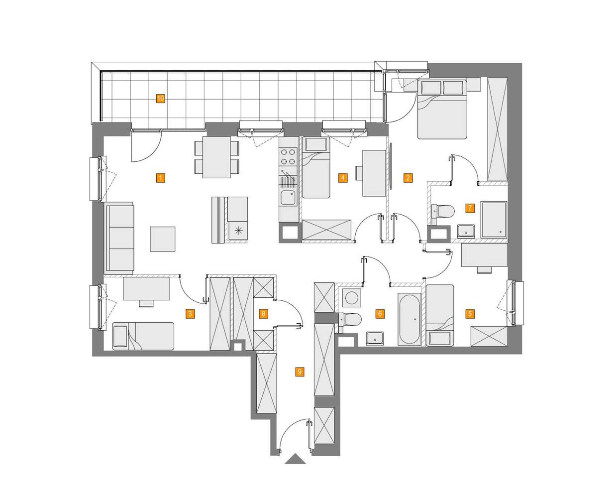 Pięknym apartament garderobą i wspaniałym balkonem ponad 14m2!-1