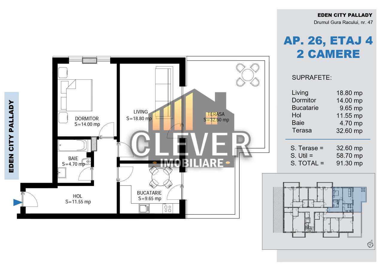 Apartament 2 Camere Pallady | Terasa 33mp | Metrou Teclu