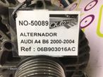 Alternador Audi A4 (B6) 2.0Tdi 130Cv 2002 - Ref: 06B903016AC - NO50089 - 4