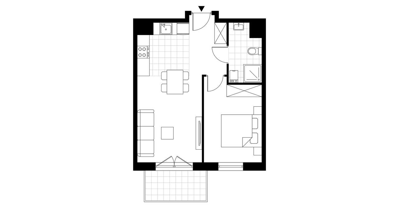 2-pokojowe mieszkanie 40m2 + balkon Bez Prowizji - Pełny obrazek: 3/6