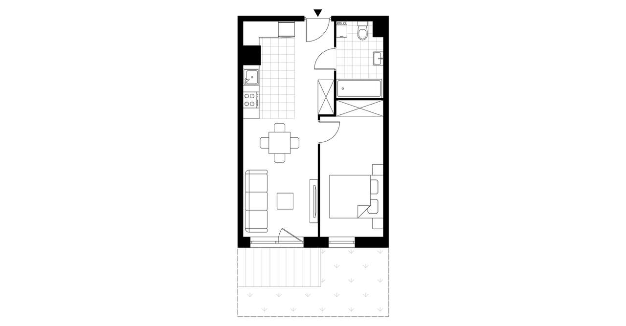 2-pokojowe mieszkanie 39m2 + ogródek Bezpośrednio - Pełny obrazek: 3/8