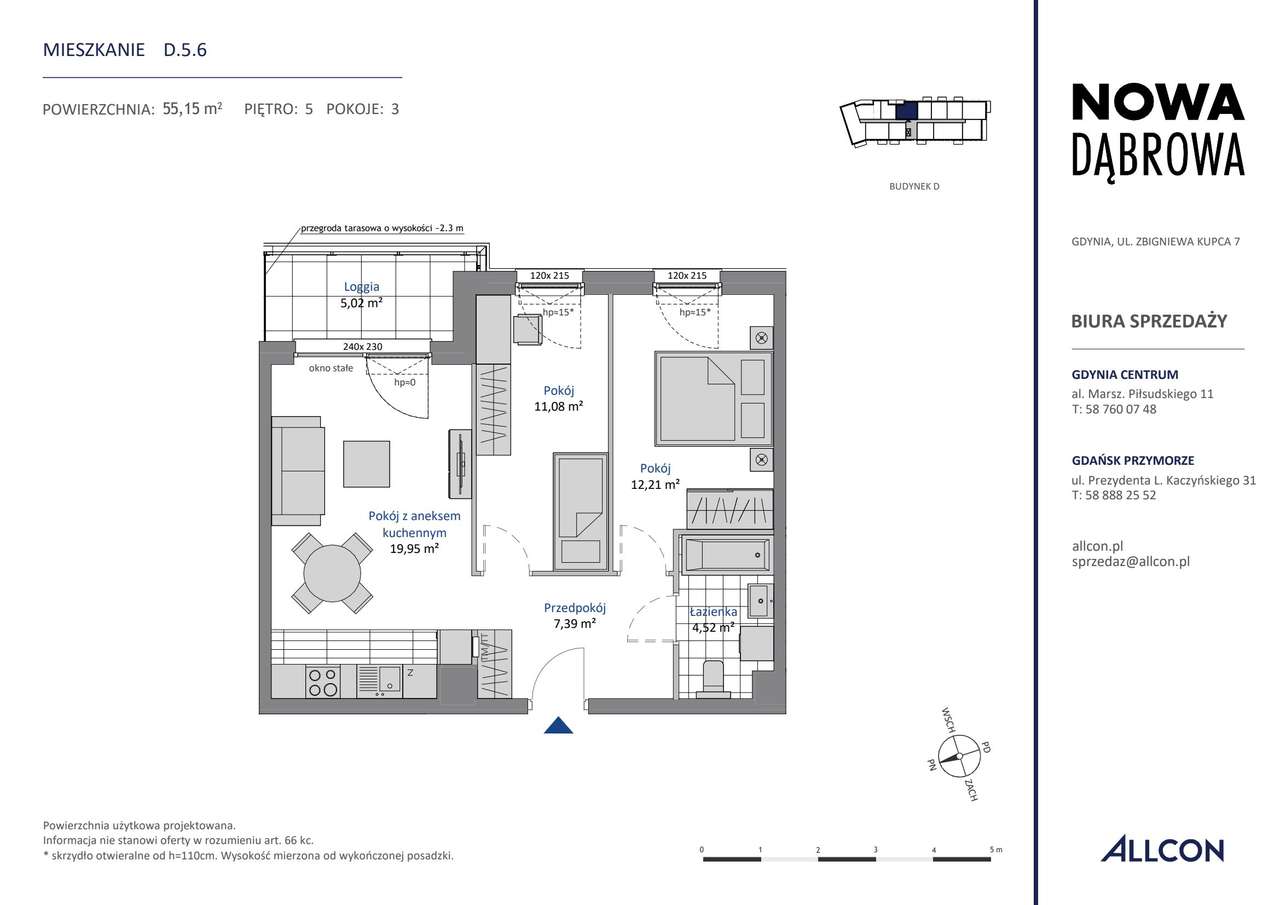 3-pokojowe mieszkanie 55m2 + loggia Bez Prowizji - Pełny obrazek: 2/7
