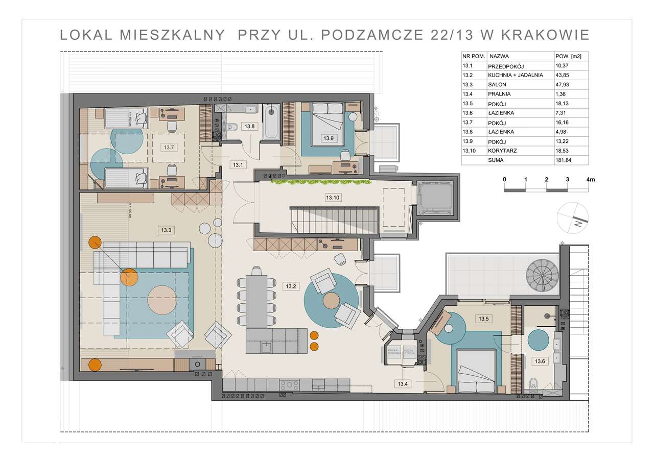 UNIKATOWY PENTHOUSE tuż przy WAWELU z panoramicznym tarasem na dachu-17