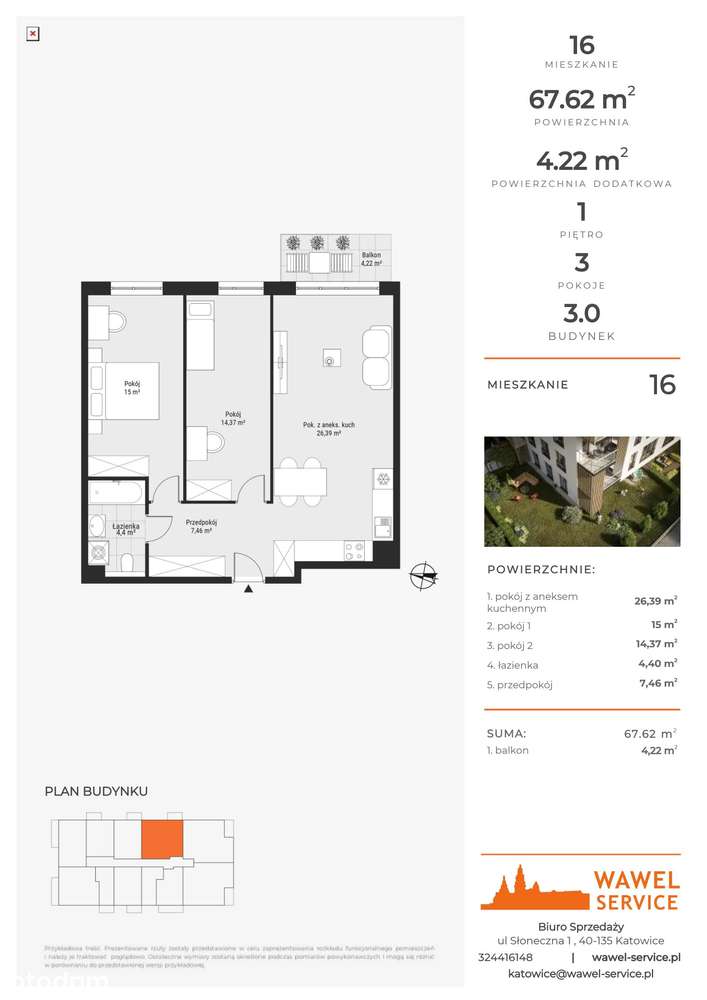 3-pokojowe mieszkanie 67m2 + balkon Bezpośrednio - Pełny obrazek: 2/7