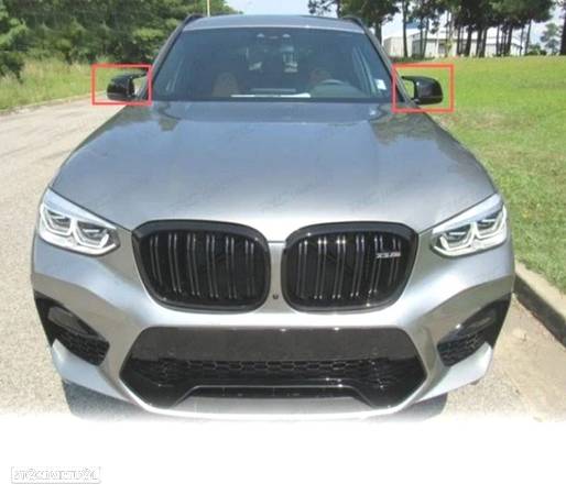 CAPAS ESPELHOS RETROVISORES PARA BMW X3 G01 X4 G02 X5 G05 18- PRETO BRILHANTE - 3