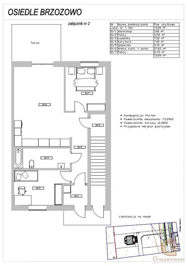 Mieszkanie z tarasem na nowym osiedlu w Brzozowie - Pełny obrazek: 5/5