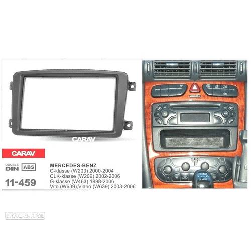 MOLDURA ADAPTADOR PRETO PARA RADIO 2-DIN PARA MERCEDES CLASE-C CLASE-CLK CLASE-G VIANO VITO - 5