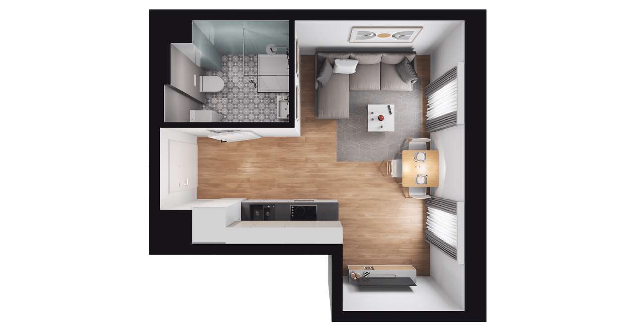 1-pokojowe mieszkanie 25m2 Bezpośrednio - Pełny obrazek: 3/9