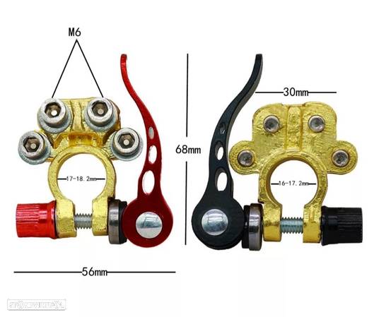 Terminais Bateria 12V Universal - Aperto Rápido + terminais - 2