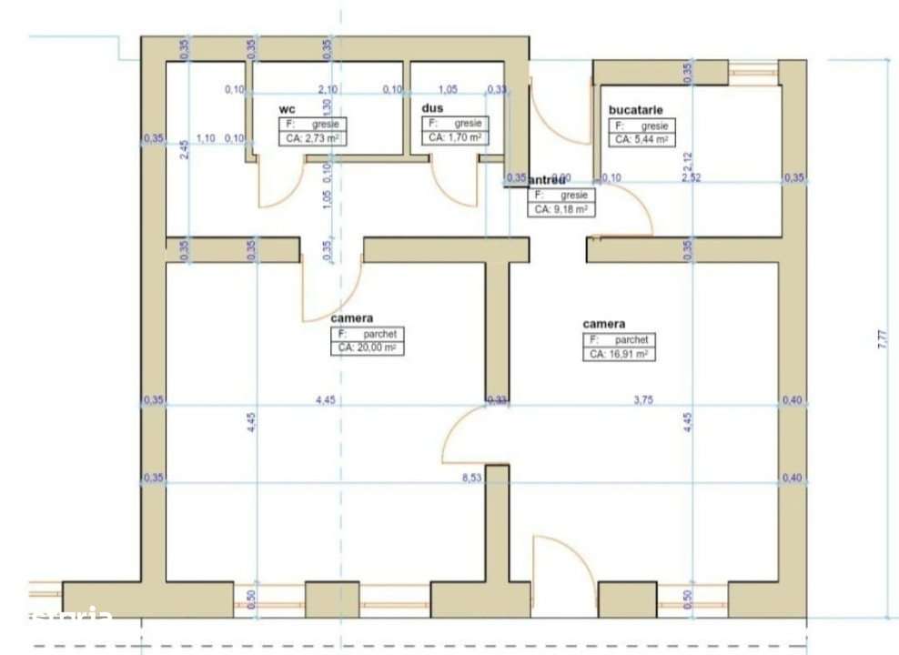 Casa de 2 camere, 55 mp utili, teren 80 mp, mobilata/utilata, zona Sor - Imagine principală: 3/14