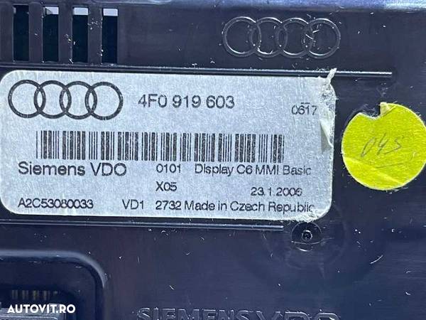 Ecran Display Navigatie MMI Audi Q7 2007 - 2009 Cod 4F0919603 - 5