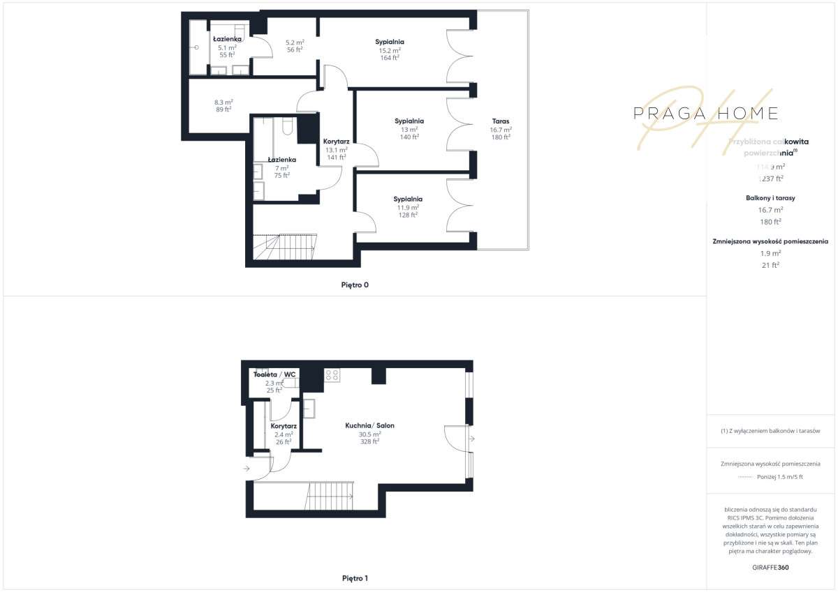 Mieszkanie jak dom w centrum Gocławia 120m +garaż-9