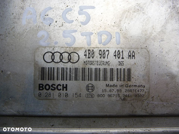 AUDI A6 C5 2.5 TDI KOMPUTER STEROWNIK SILNIKA 4B0907401AA WYSYŁKA - 2