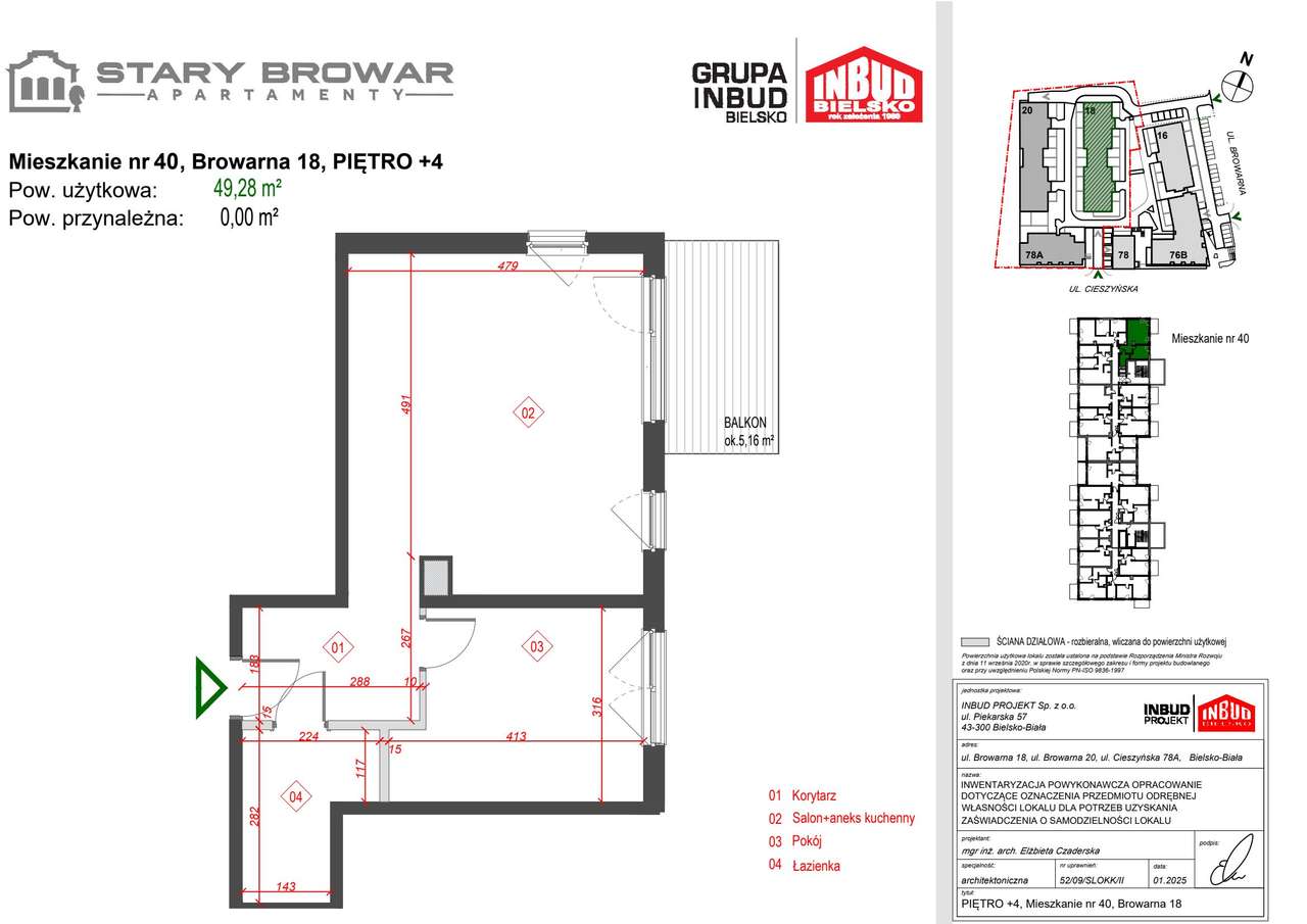 Stary Browar | mieszkanie 2-pok. | C_40 - Pełny obrazek: 2/7