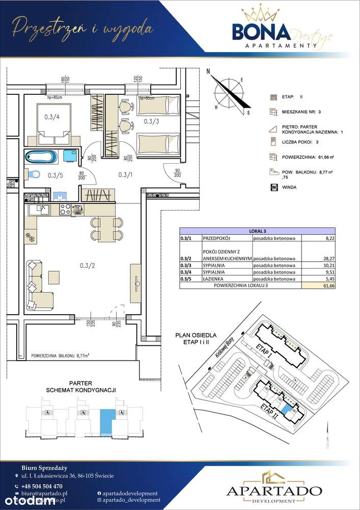 Mieszkanie nr. 3 | 61,66 m² | BONA II | WINDY-6