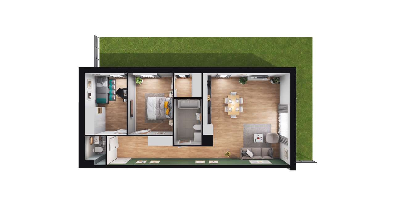 3-pokojowe mieszkanie 73m2 + ogródek Bezpośrednio - Pełny obrazek: 3/9