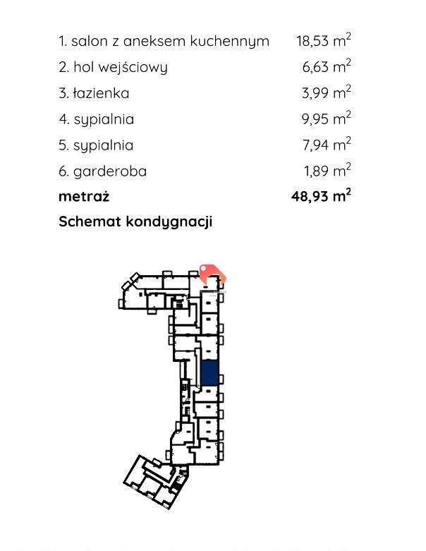 Nowe 3 pokoje 48,93m2 samym Centrum Bydgoszczy - Pełny obrazek: 3/7