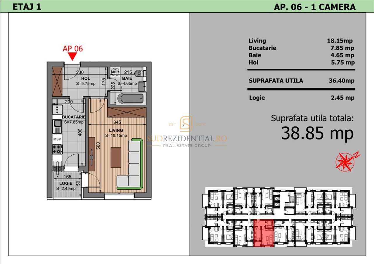 Locuinta moderna cu logie –Etaj 2, confort si eficienta! - Comision 0% - Imagine principală: 4/20