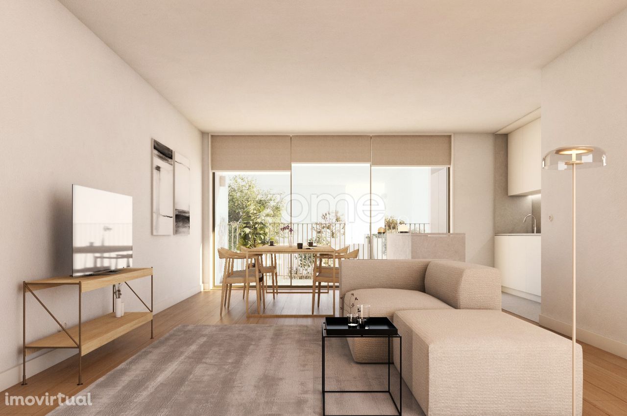 Apartamento novo T2 com 83m2 e uma varanda de 34m2, Porto.