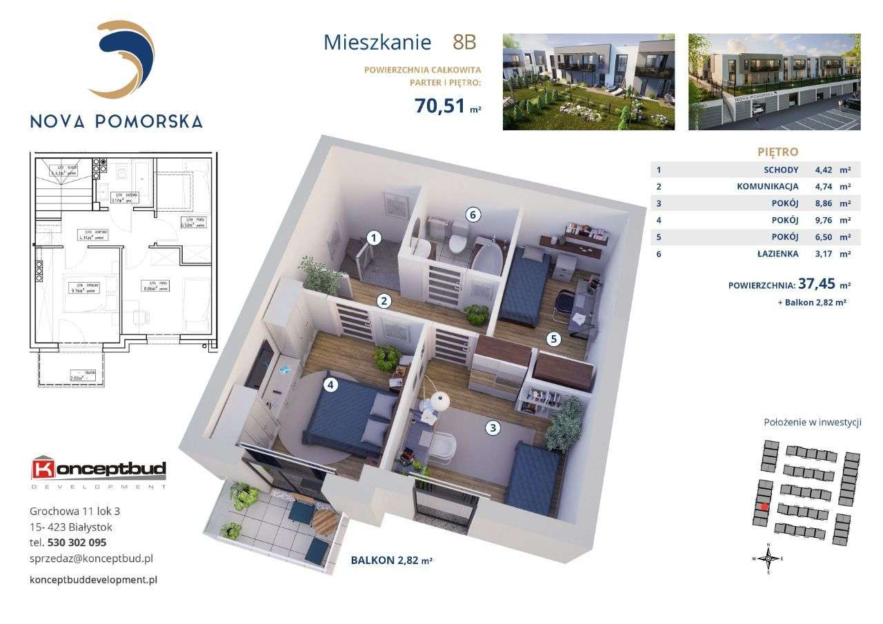 Nova Pomorska | mieszkanie 8B | 70.51 m2 - Pełny obrazek: 4/9