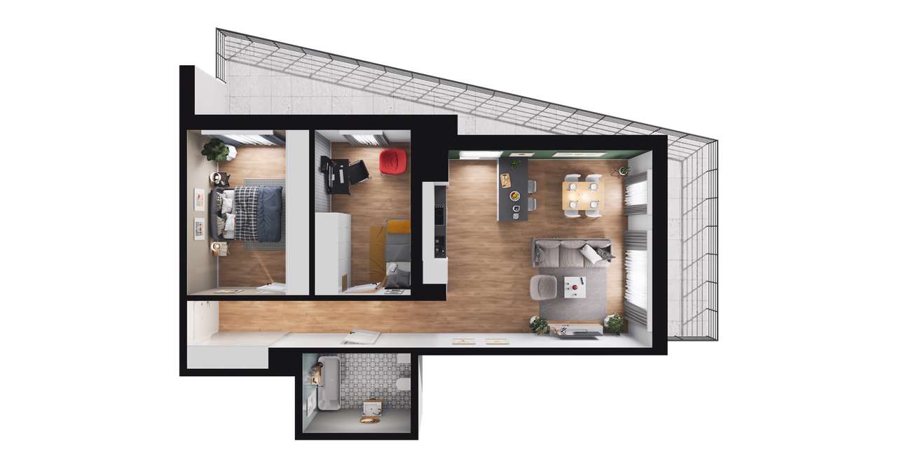 3-pokojowe mieszkanie 67m2 + loggia Bez Prowizji - Pełny obrazek: 2/8