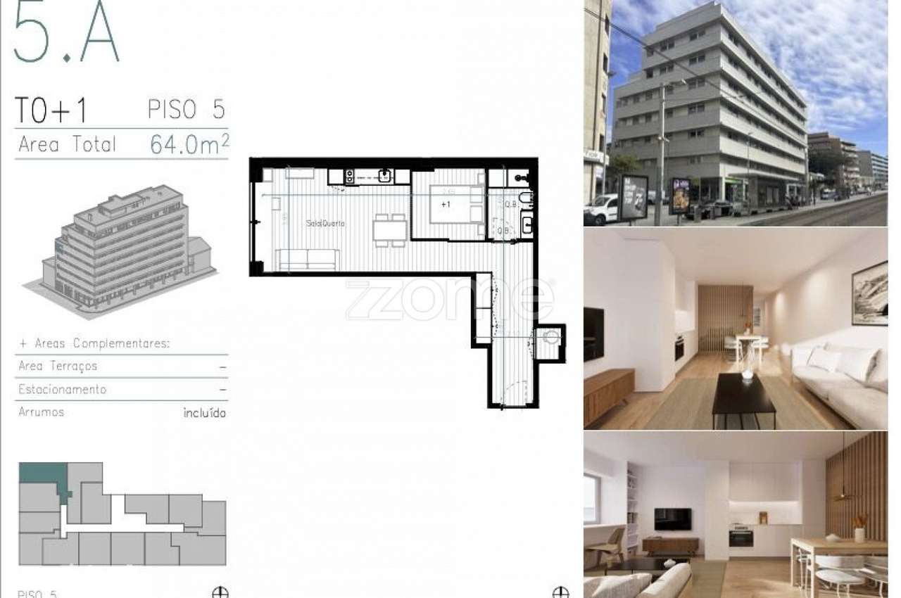 Apartamento T0+1 em Matosinhos Sul - Grande imagem: 3/3