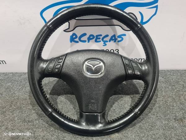 VOLANTE GUIADOR COMPLETO MAZDA RX8 SPORT 231 PELE AIRBAG COMANDOS MULTIFUNÇÕES MAZDA 6 MZR SPORT - 1