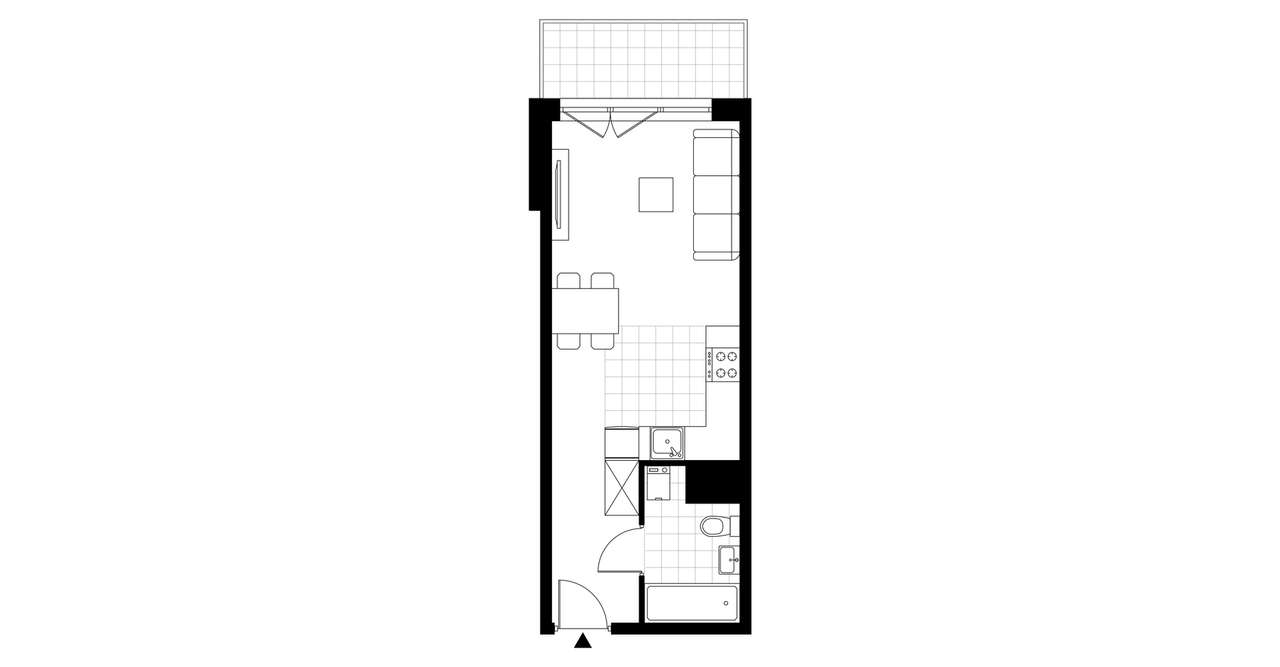 1-pokojowe mieszkanie 28m2 + balkon Bezpośrednio - Pełny obrazek: 3/8