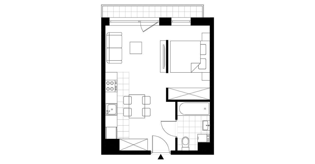 1-pokojowe mieszkanie 33m2 + taras Bez Pośredników - Pełny obrazek: 2/7