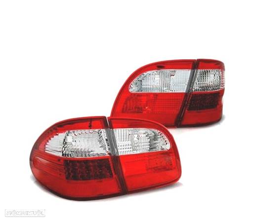 FAROLINS TRASEIROS LED PARA MERCEDES "W211" KOMBI E-CLASS 02-06 RED CRYSTAL VERMELHO CRISTAL - 2