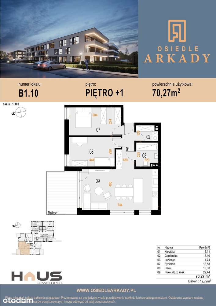 Kameralna zabudowa! przestronne 3pokojowe z tarasem-4
