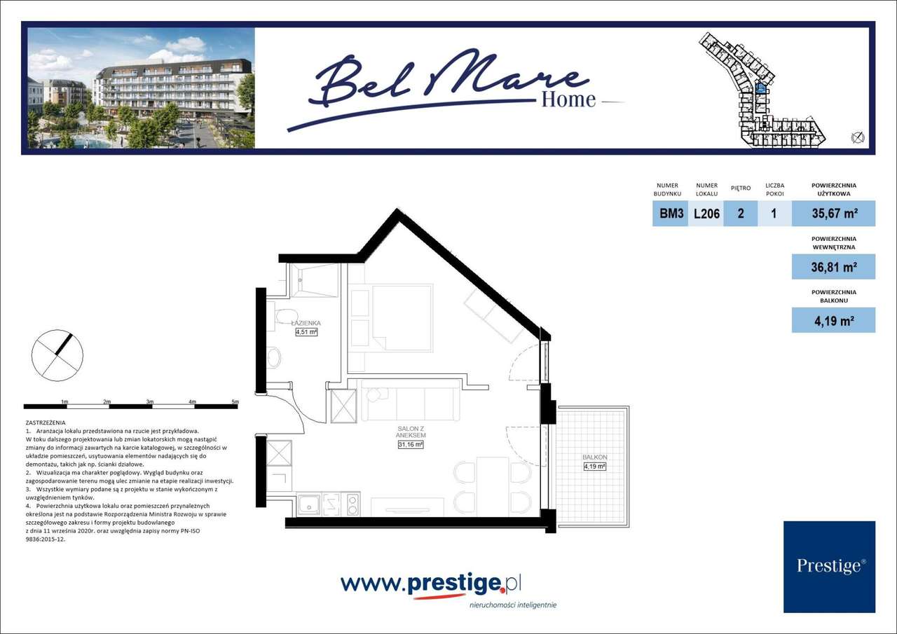 Nowoczesne 2-pokojowe mieszkanie z balkonem-0