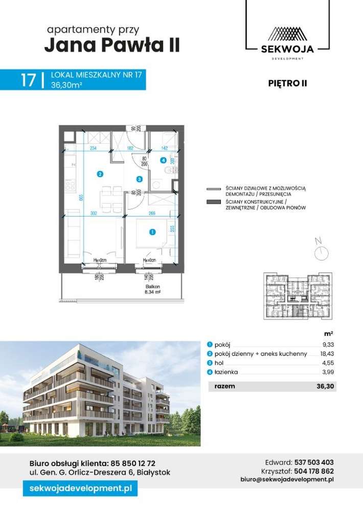 Apartament nr 17 - Apartamenty przy Jana Pawła II - Pełny obrazek: 2/7
