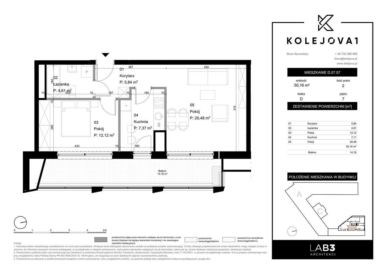 Kolejova 1 | mieszkanie 2-pok. | D.07.57 - Pełny obrazek: 2/7