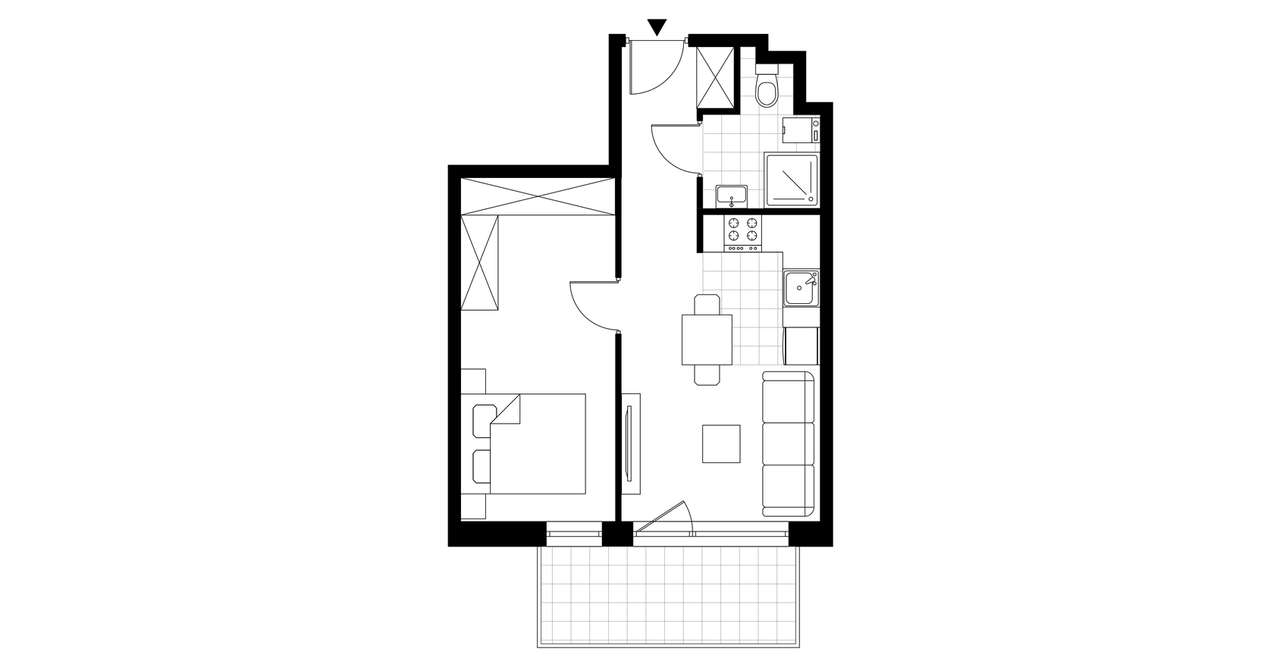 2-pokojowe mieszkanie 36m2 + balkon - Pełny obrazek: 3/7