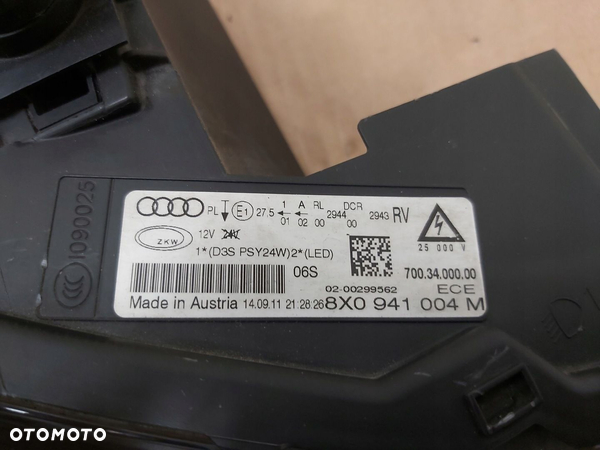 LAMPA PRZÓD PRZEDNIA PRAWA AUDI A1 XENON 8X0941004M - 7