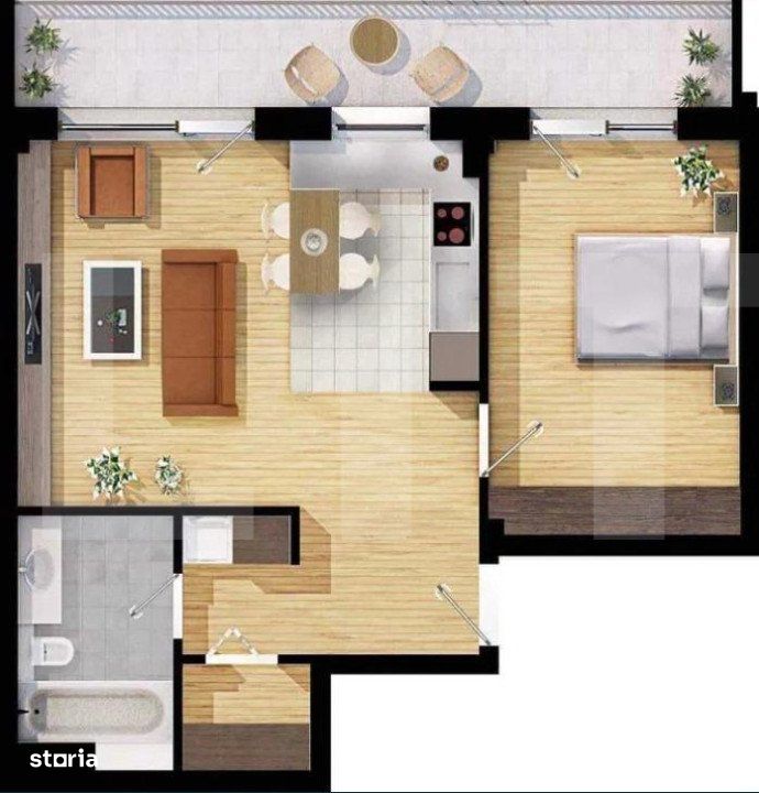 Apartament 2 camere, 53mp, mobilat si utilat, Sophia Residence, Buna Z