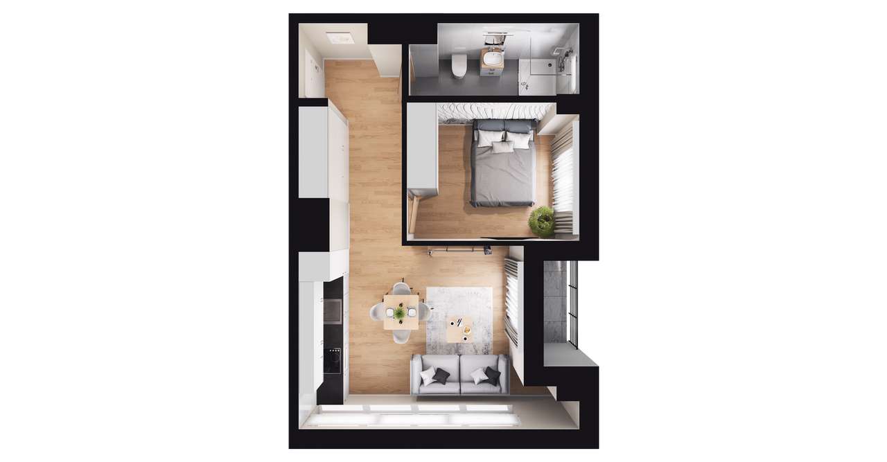 Aura Towers | mieszkanie 2-pok. | B_13.102 - Pełny obrazek: 3/9