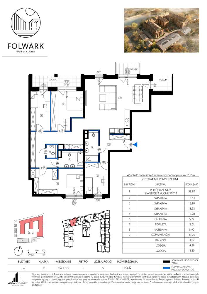Folwark Scheiblera | mieszkanie 5-pok. - Pełny obrazek: 2/7