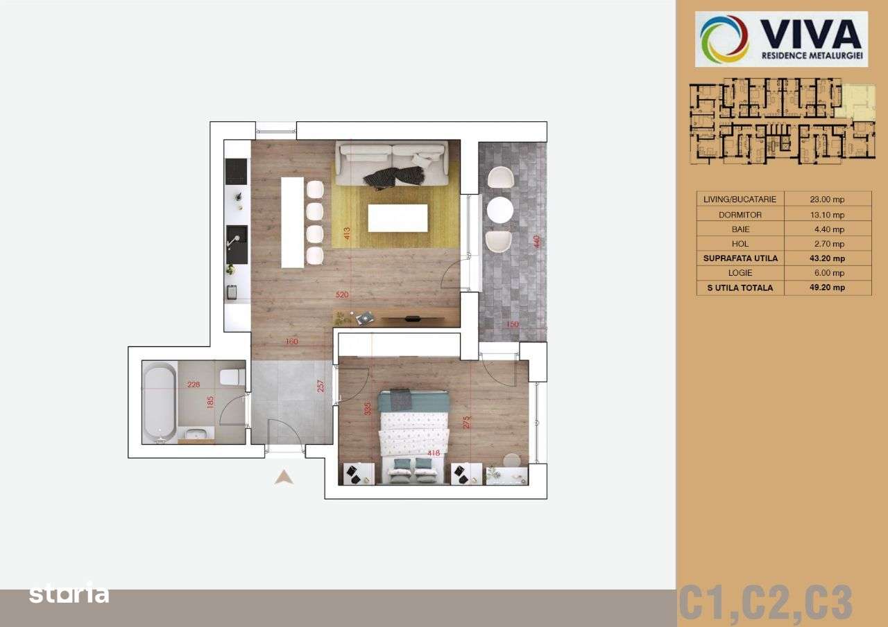 Apartament tip studio, incalzire in pardoseala,zona Aparatorii Patriei - Imagine principală: 5/25