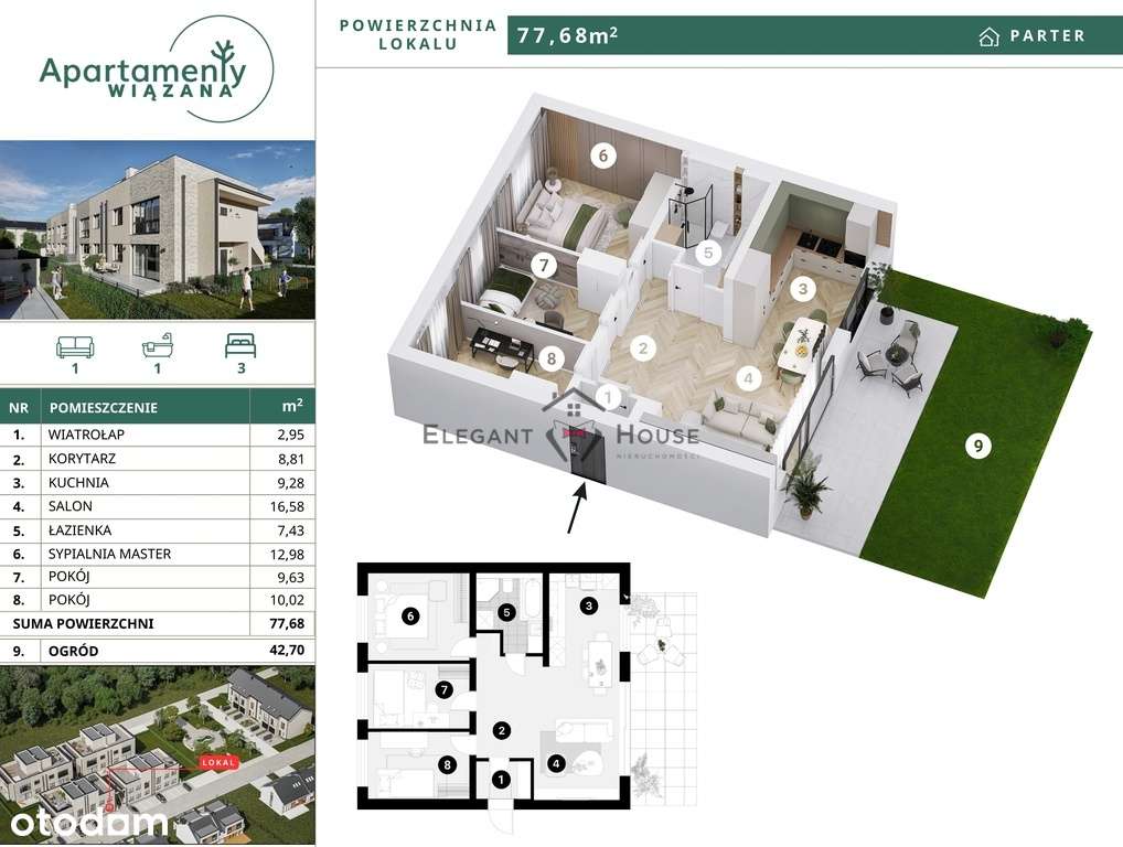 4 pokoje/ogródek/kameralne osiedle/ miejskie media-12