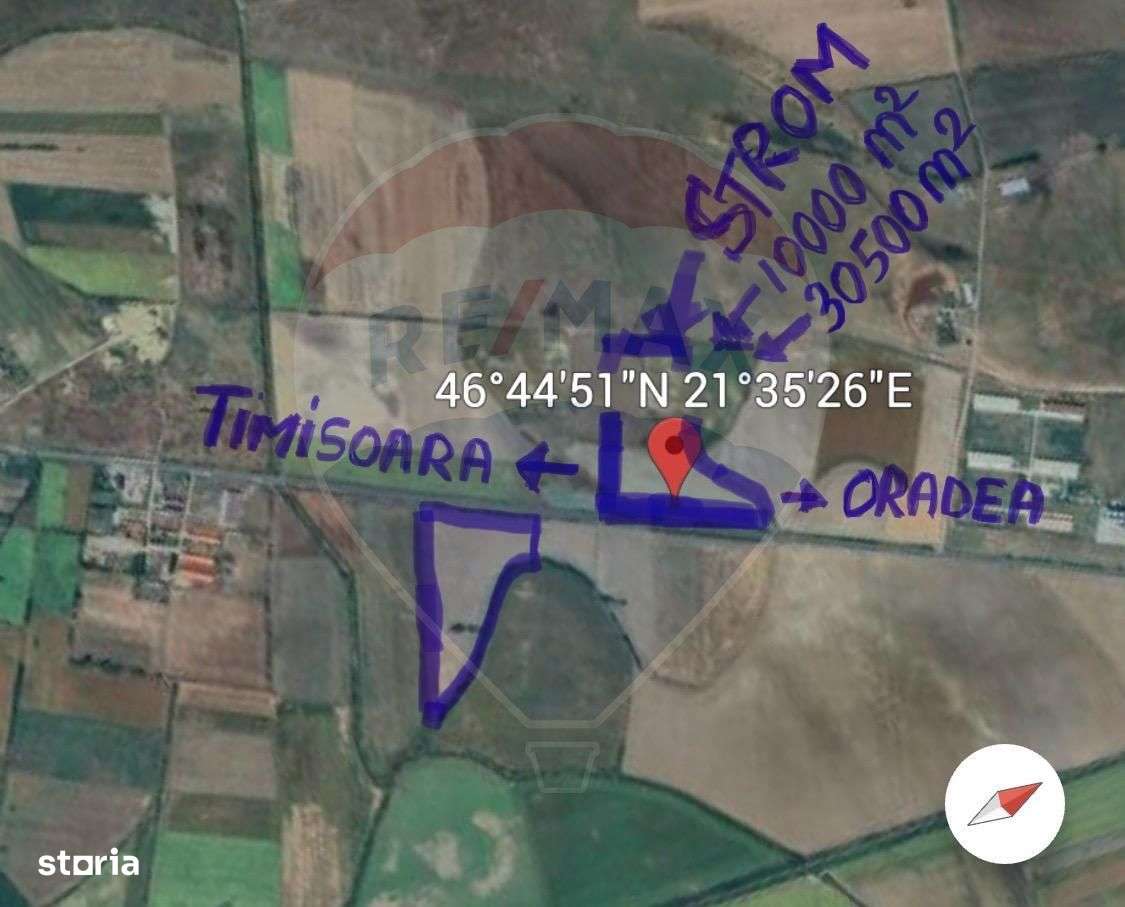 Teren intravilan 80500mp. aproape de nodul rutier de pe DX Oradea-Arad - Imagine principală: 2/10