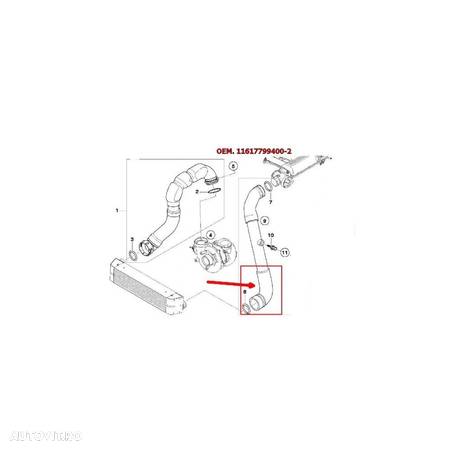 Furtun intercooler, supraalimentare Bmw Seria 3 E46 1998-2006, Seria 5 E60/E61 2003-2010, diametru 54 mm, cauciuc, 2017PT-8 - 1