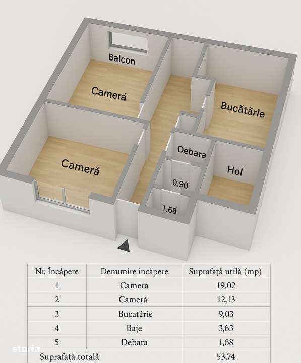 Vanzare Apartament, Parter, ideal pt. Comert, Alexandru cel Bun, 54 mp - Imagine principală: 1/3