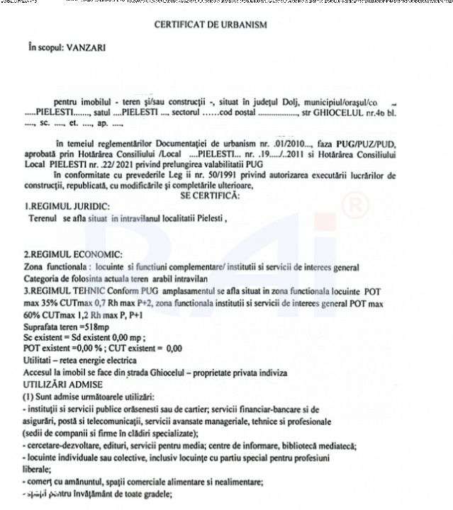 Teren UNICAT-Cartier de lux NUMAI 130 €/mp | Zona Calea Bucuresti! - Imagine principală: 5/7