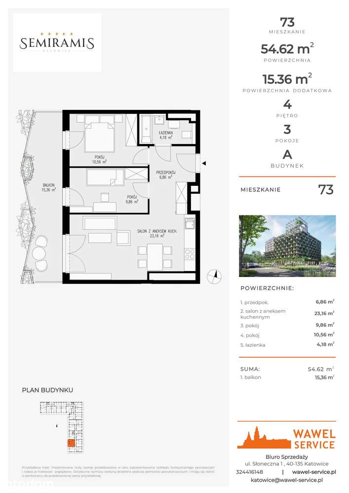Semiramis | mieszkanie 3-pok. | 73 - Pełny obrazek: 2/7