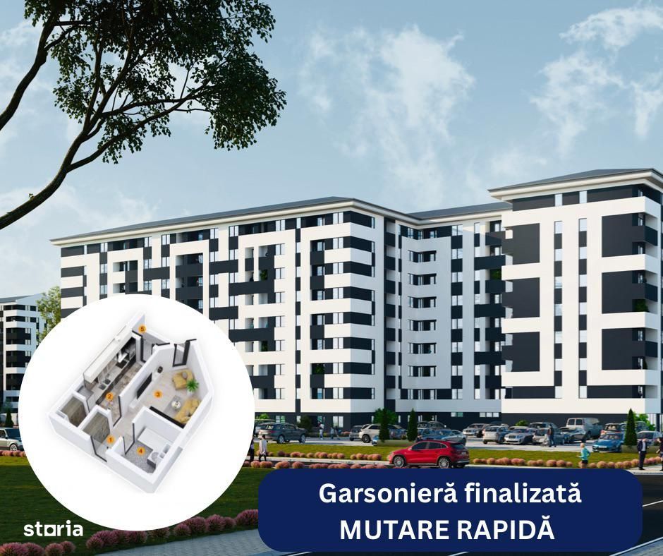 Garsoniera spatioasa | incalzire in pardoseala | complex nou