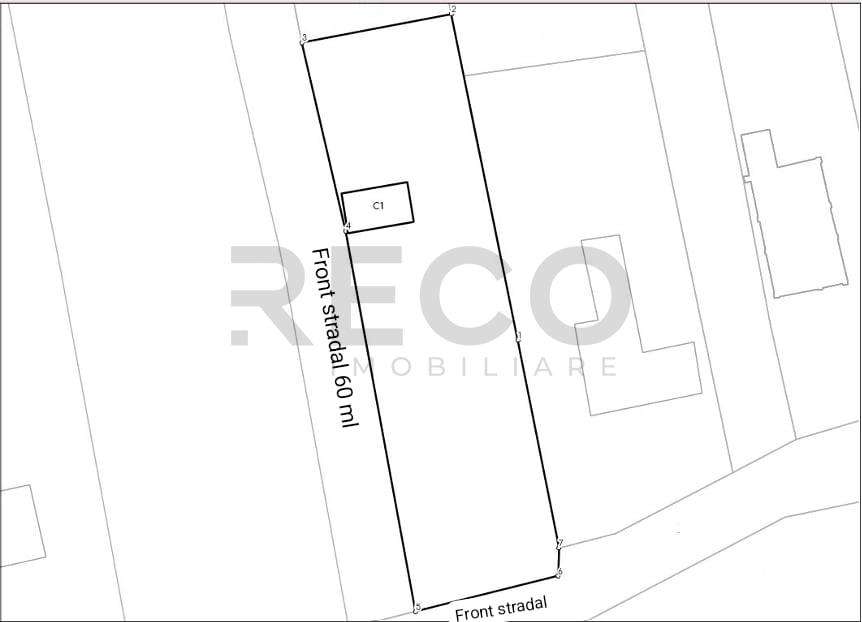 RECO Teren 900 mp , front stradal 60 ml cu toate utilitatile- central - Imagine principală: 4/4